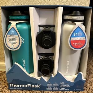 ThermoFlask 40oz Stainless Steel
Straw/Spout Lid, 2-pack